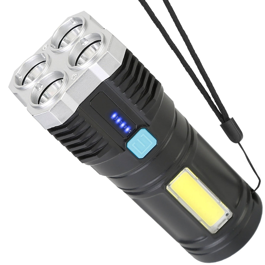 Rechargeable Flashlight LED Floodlight Torch with Strap Super Bright Flashlight Image 1