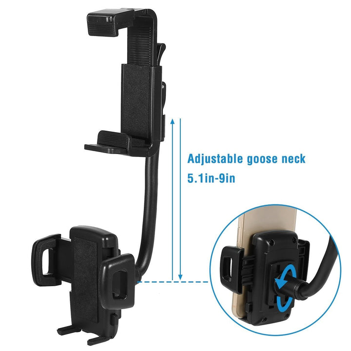 Rear View Mirror Car Mount Holder Universal 360Degree Rotation Phone Stand Cradle For iPhone Samsung GPS Image 7