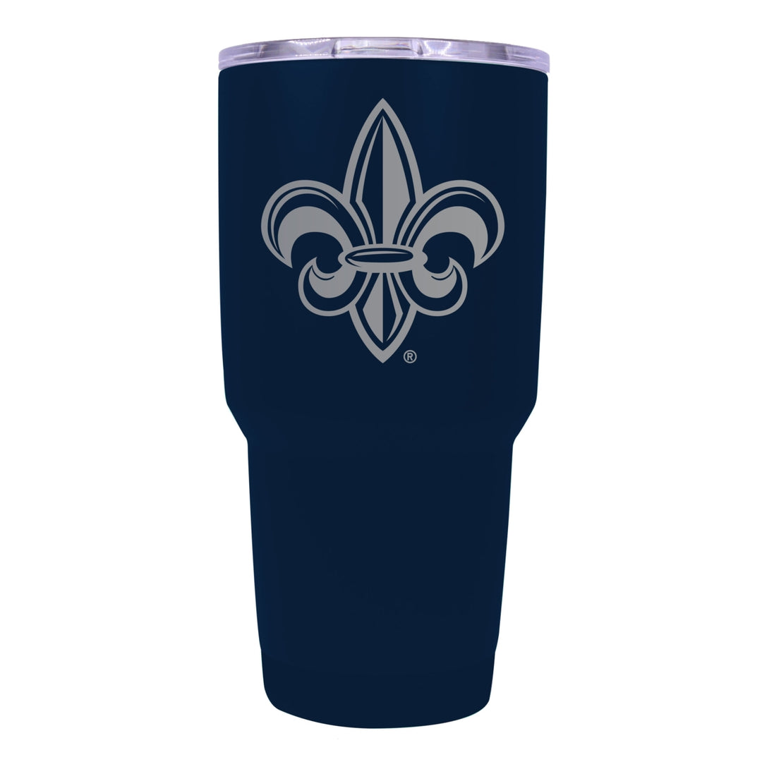 Louisiana at Lafayette 24 oz Laser Engraved Stainless Steel Insulated Tumbler - Choose Your Color. Image 1