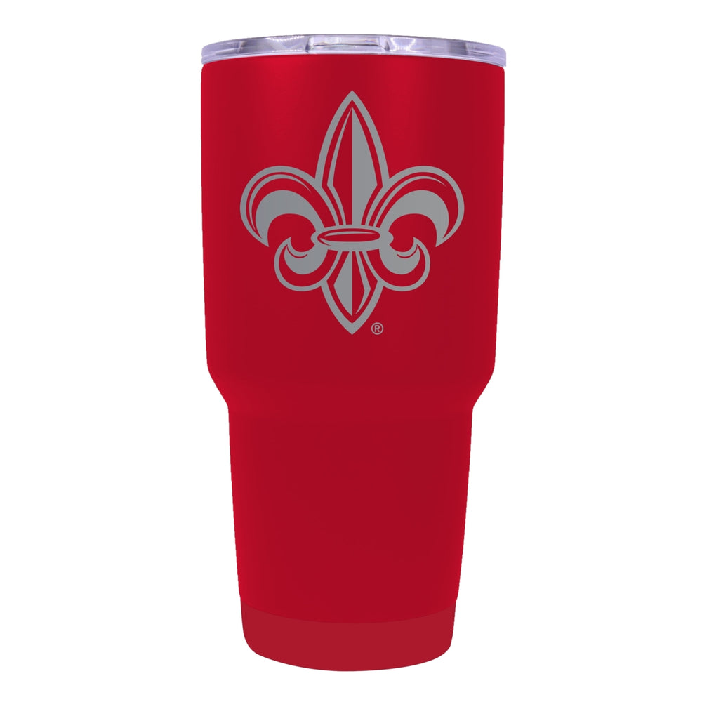 Louisiana at Lafayette 24 oz Laser Engraved Stainless Steel Insulated Tumbler - Choose Your Color. Image 2