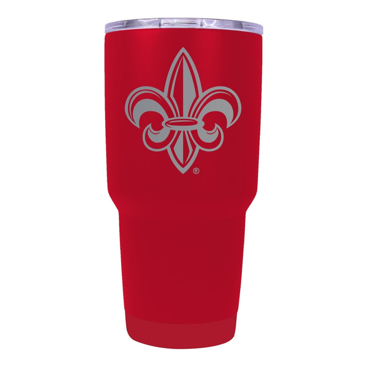 Louisiana at Lafayette 24 oz Laser Engraved Stainless Steel Insulated Tumbler - Choose Your Color. Image 1