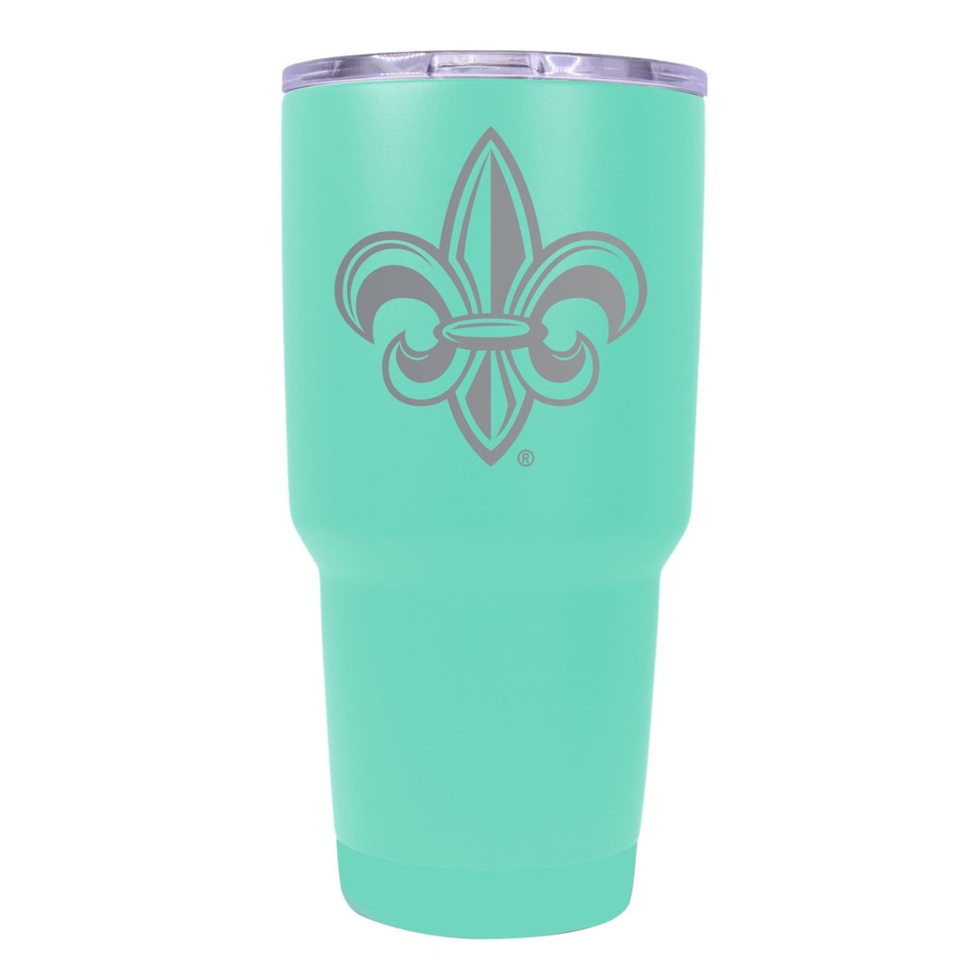 Louisiana at Lafayette 24 oz Laser Engraved Stainless Steel Insulated Tumbler - Choose Your Color. Image 1