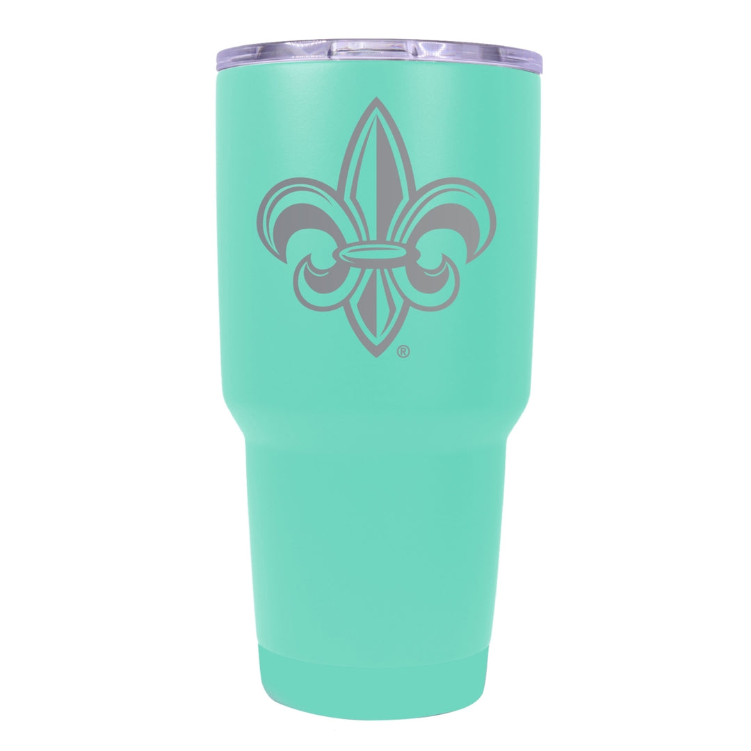 Louisiana at Lafayette 24 oz Laser Engraved Stainless Steel Insulated Tumbler - Choose Your Color. Image 3