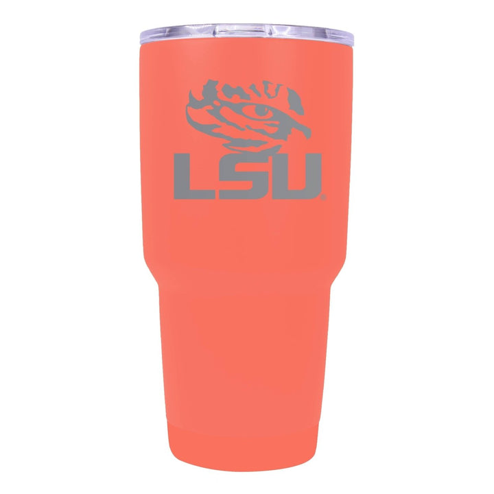 LSU Tigers Premium Laser Engraved Tumbler - 24oz Stainless Steel Insulated Mug Choose Your Color. Image 1