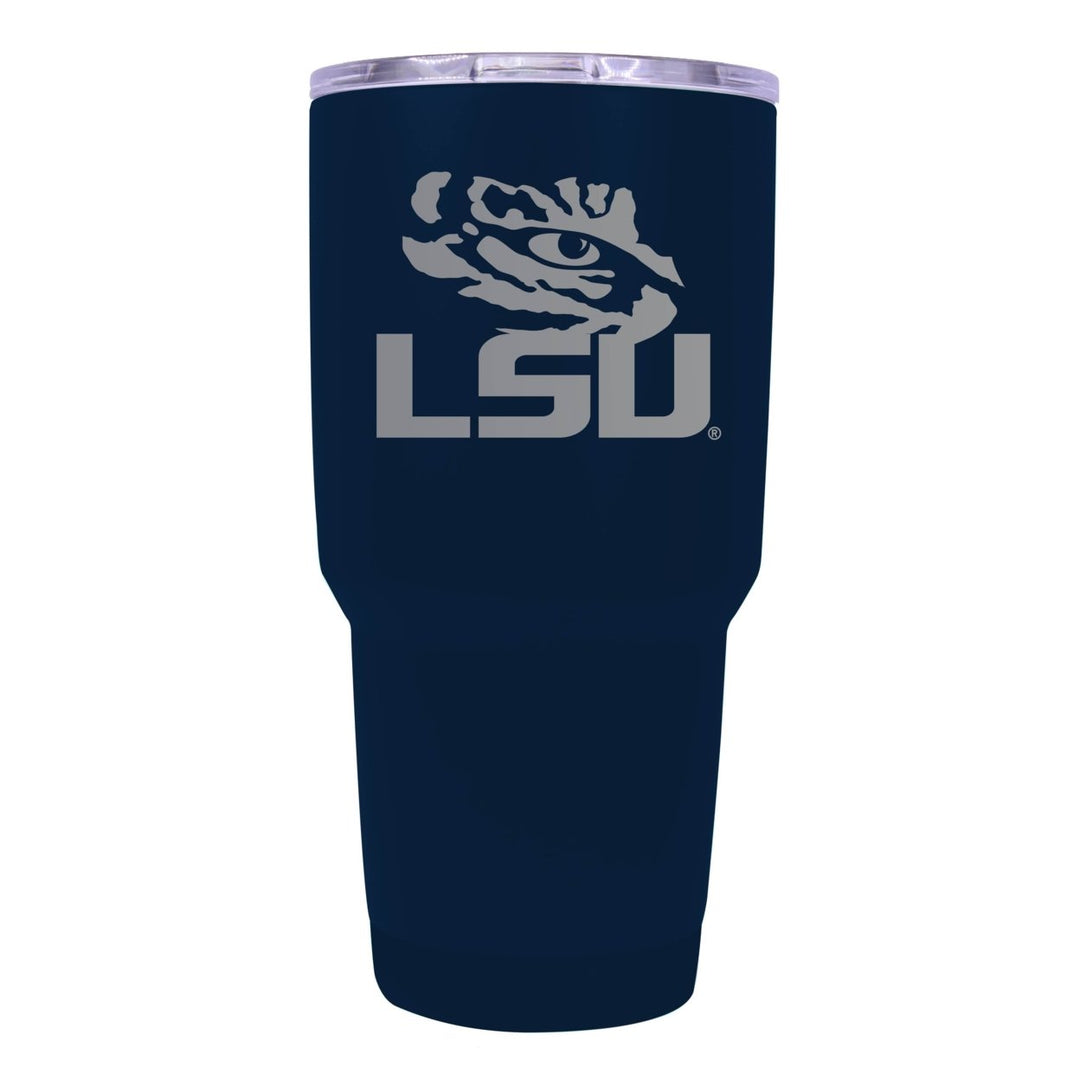 LSU Tigers Premium Laser Engraved Tumbler - 24oz Stainless Steel Insulated Mug Choose Your Color. Image 2