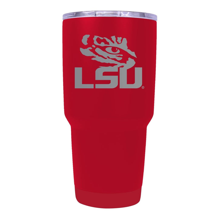 LSU Tigers Premium Laser Engraved Tumbler - 24oz Stainless Steel Insulated Mug Choose Your Color. Image 1