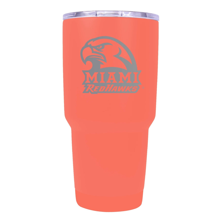 Miami University of Ohio 24 oz Laser Engraved Stainless Steel Insulated Tumbler - Choose Your Color. Image 1