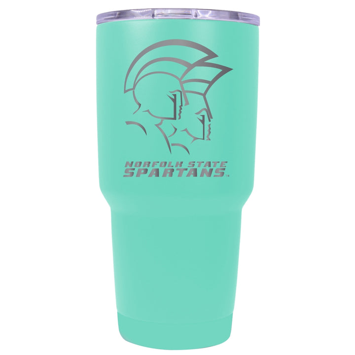 Norfolk State University 24 oz Laser Engraved Stainless Steel Insulated Tumbler - Choose Your Color. Image 1