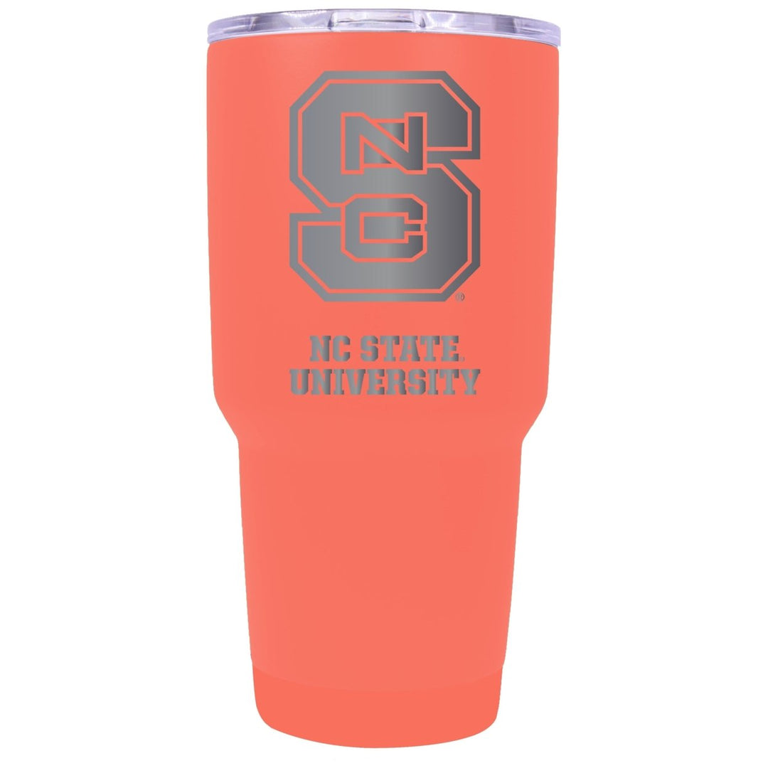 NC State Wolfpack Premium Laser Engraved Tumbler - 24oz Stainless Steel Insulated Mug Choose Your Color. Image 1