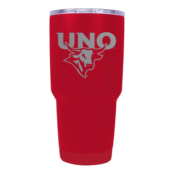 Nebraska at Omaha 24 oz Laser Engraved Stainless Steel Insulated Tumbler - Choose Your Color. Image 3