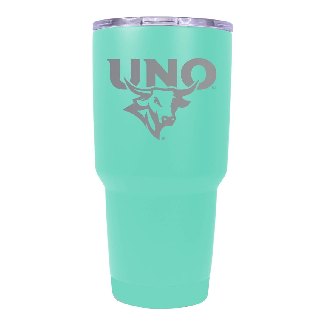 Nebraska at Omaha 24 oz Laser Engraved Stainless Steel Insulated Tumbler - Choose Your Color. Image 4