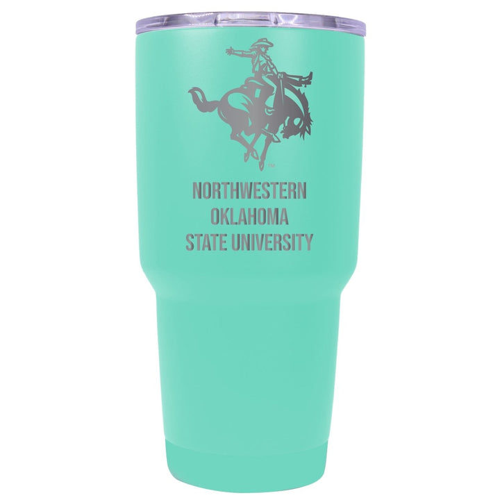 Northwestern Oklahoma State University 24 oz Laser Engraved Stainless Steel Insulated Tumbler - Choose Your Color. Image 1