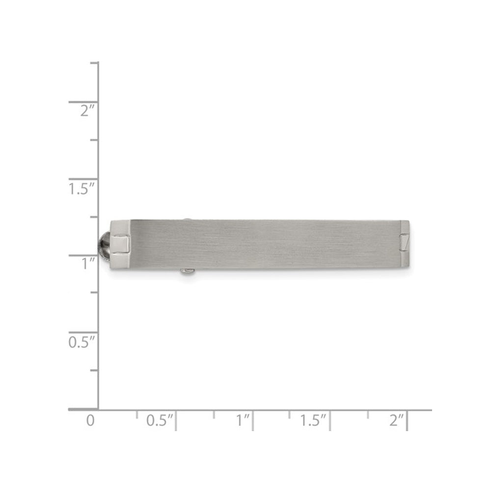 Mens Stainless Steel Brushed Tie Bar Image 3