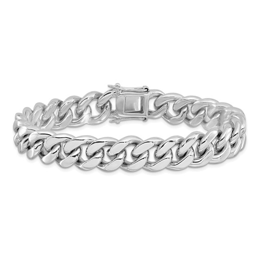 Mens Sterling Silver Curb Chain Bracelet 8.5 Inches Image 1