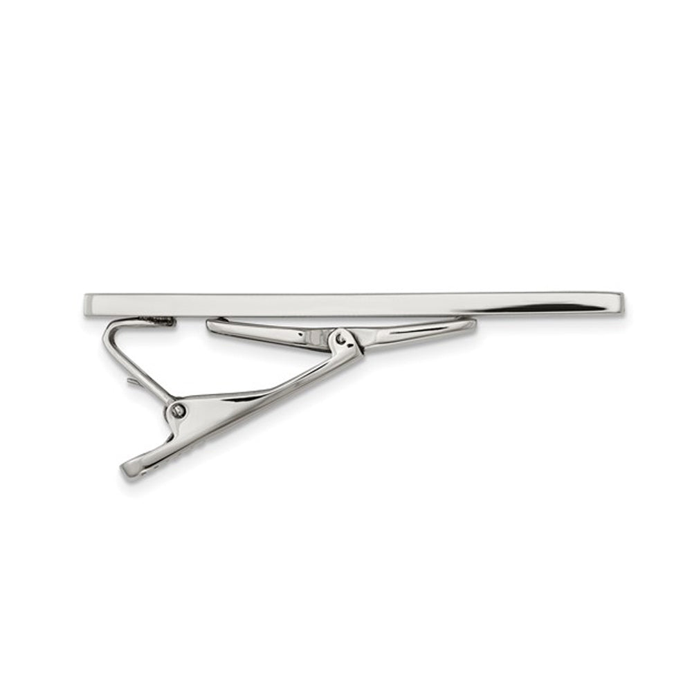 Mens DAD Tie Bar in Polished Enameled Stainless Steel Image 3