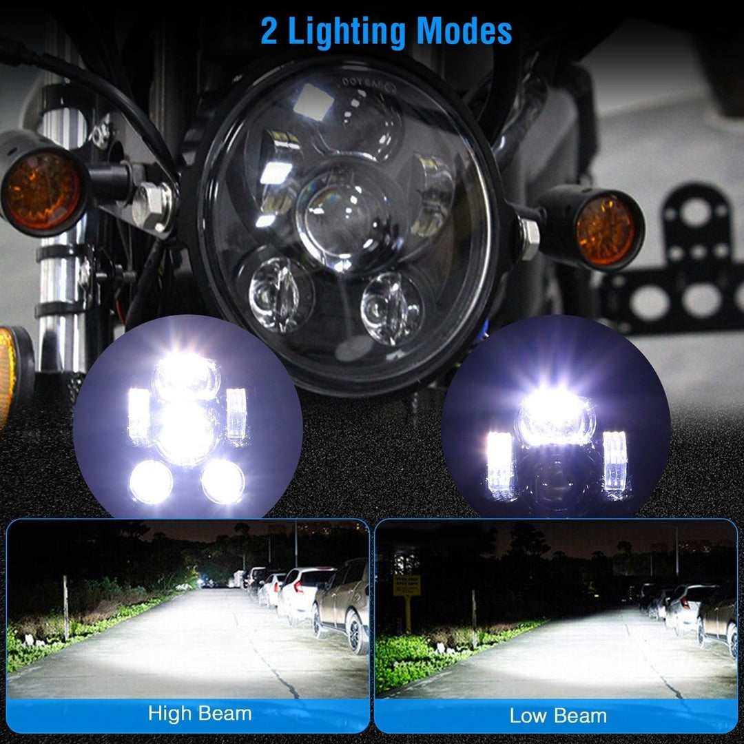 5.75In LED Headlight Motorcycle Projector Headlamp Fit for Harley Dyna Sportster Iron 883 Street Rod Street Bob Softail Image 4