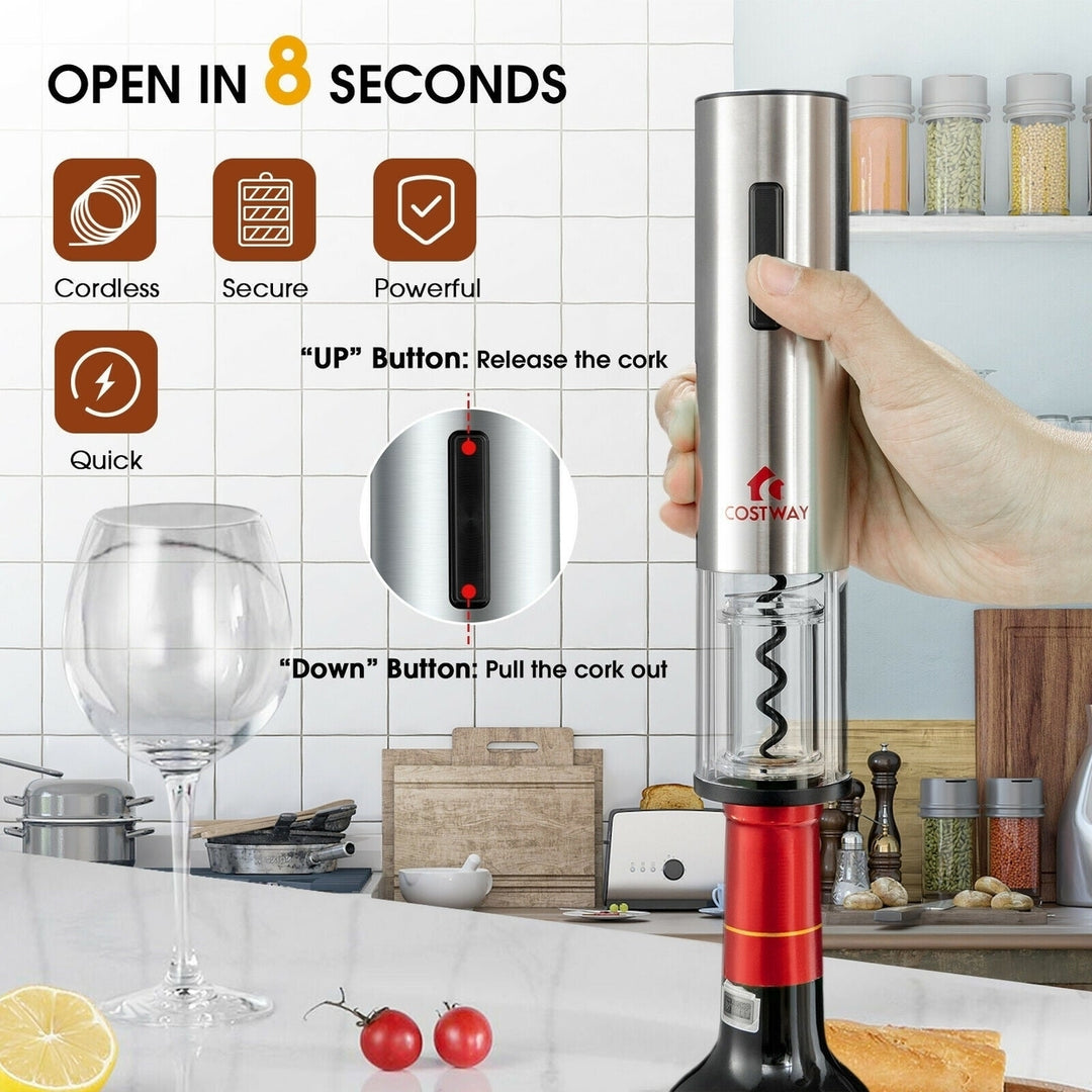 6-in-1 Electric Wine Bottle Opener Set with Foil Cutter Image 4