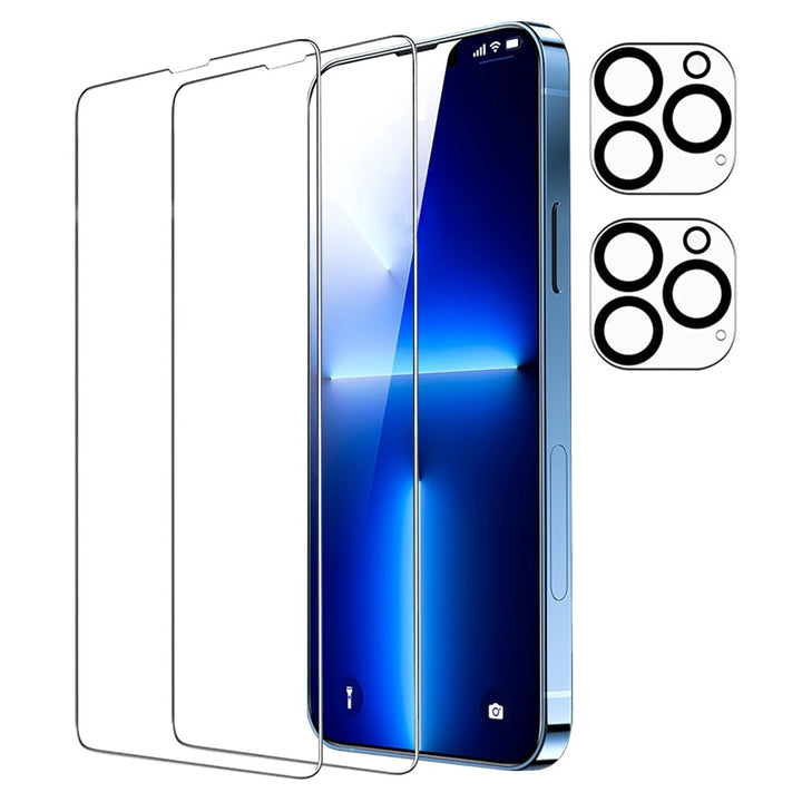 2Pcs HD Clear Screen Protectors 2Pcs Camera Len Protectors Tempered Glass Film Full Coverage Screen Protector Set Image 8