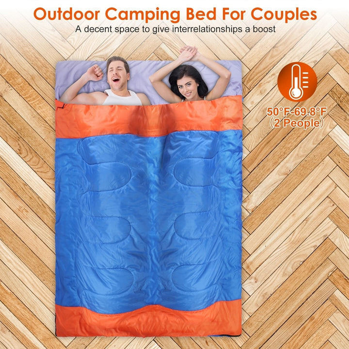 3 People Sleeping Bag for Adult Lightweight Water Resistant Camping Cotton Liner Cold Warm Weather Indoor Outdoor Use 3 Image 3