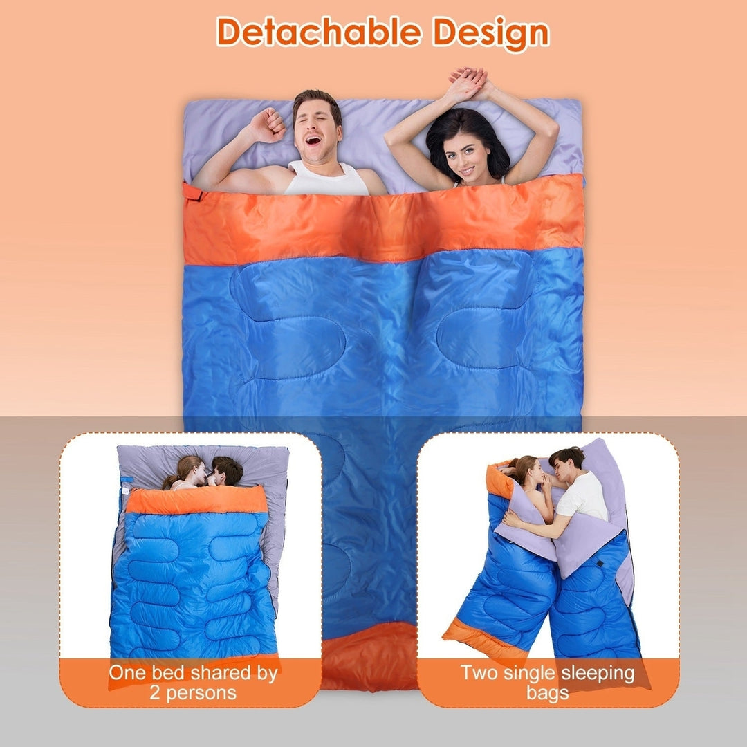 3 People Sleeping Bag for Adult Lightweight Water Resistant Camping Cotton Liner Cold Warm Weather Indoor Outdoor Use 3 Image 4