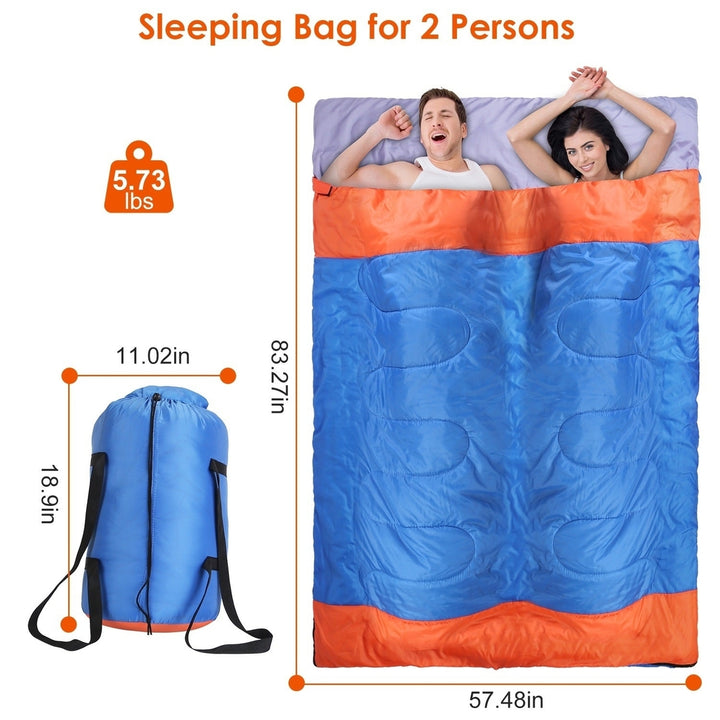 3 People Sleeping Bag for Adult Lightweight Water Resistant Camping Cotton Liner Cold Warm Weather Indoor Outdoor Use 3 Image 8