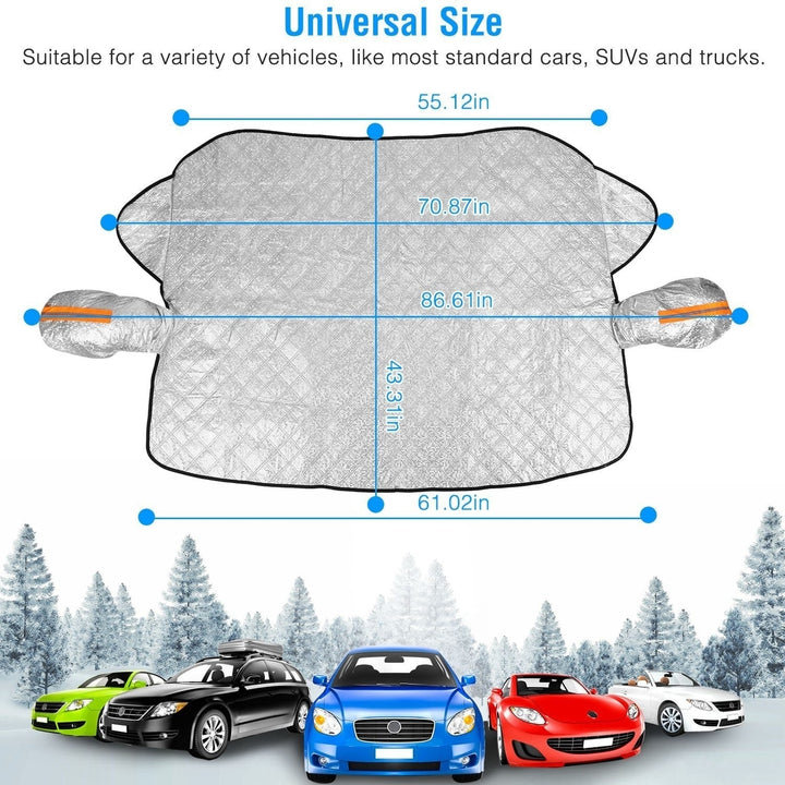 Car Windshield Snow Cover Windproof Magnetic Car Windscreen Cover Frost Ice Protection with Side Mirror Protector 5 Image 10