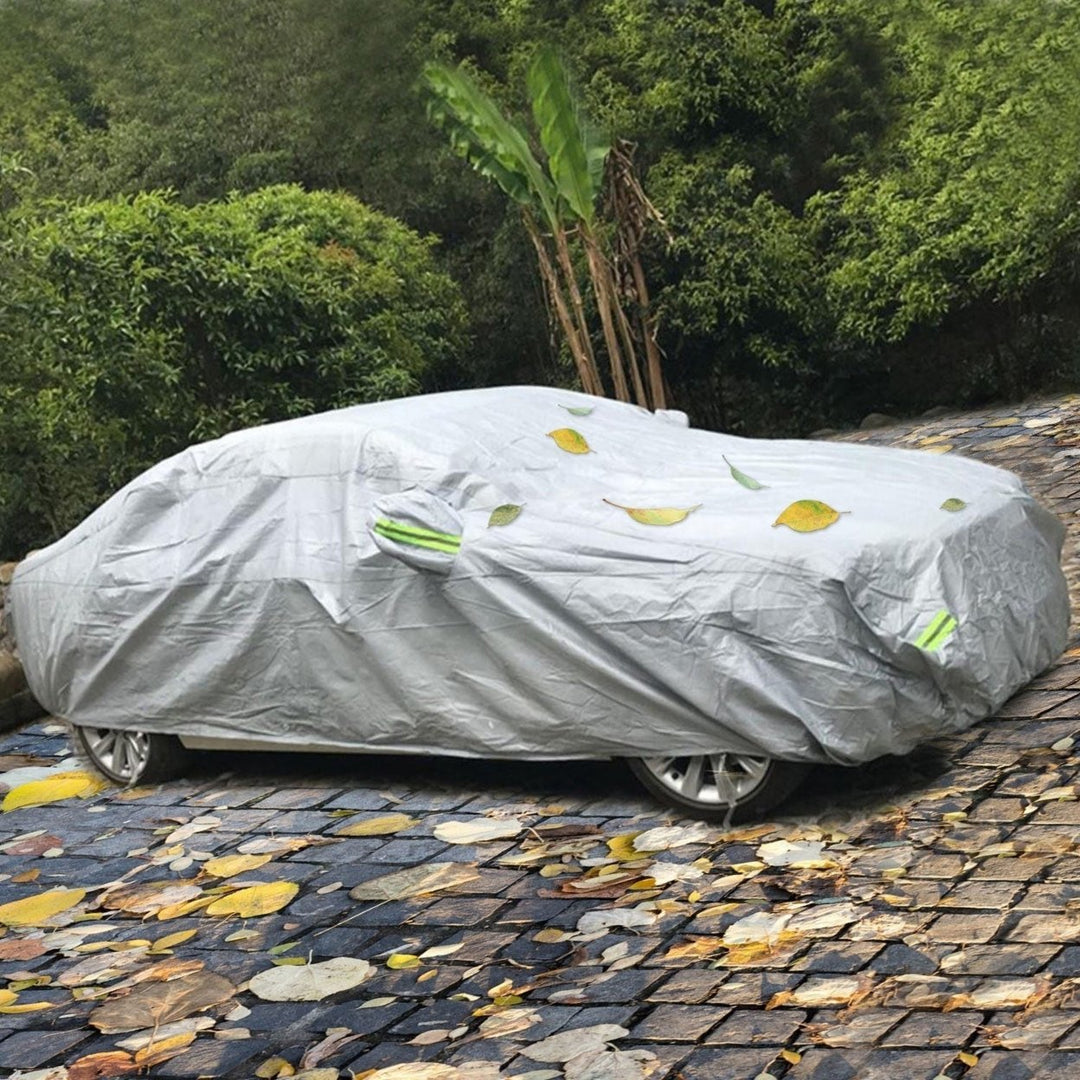 193x71x59in PEVA Full Car Cover Dustproof UV Protection Automotive Cover Outdoor Universal Car Cover Reflective Strips Image 8