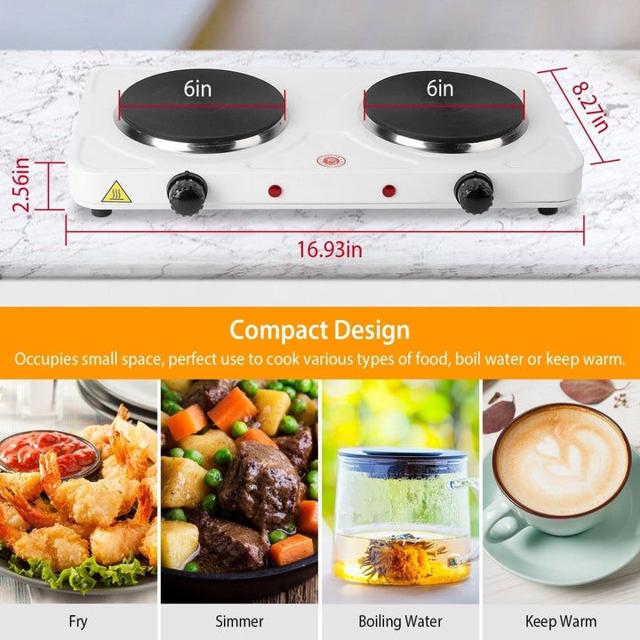 2000W Double Electric Burner Portable Dual Counter Stove Countertop Hot Plate Kitchen Cooker Stove with 5 Gear Image 7