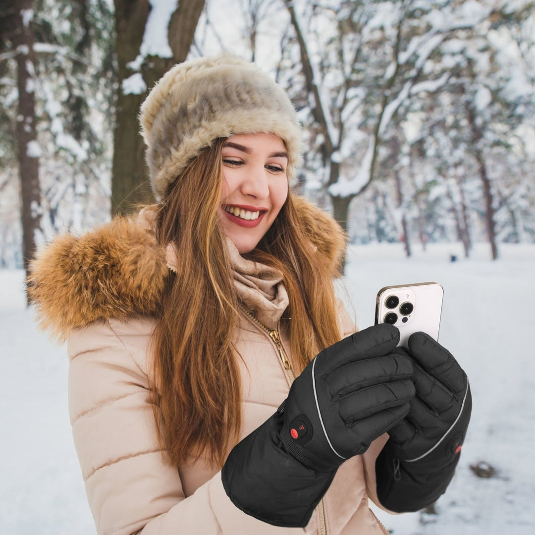 Electric Heated Gloves Battery Powered USB Touchscreen Thermal Gloves Windproof Winter Hands Warmer Unisex for Outdoor Image 9