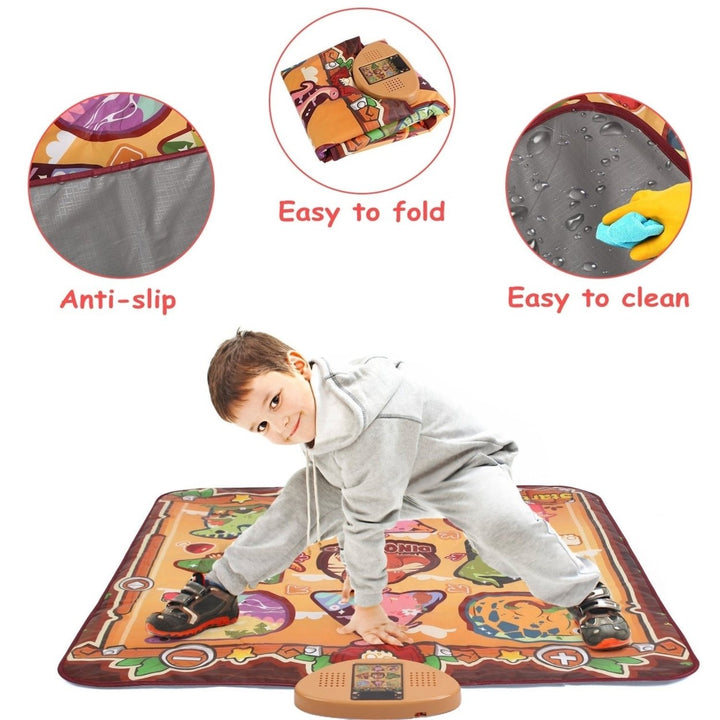 Dinosaur Dance Mat for Kids Aged 3-6 Electronic Music Dance Pad with 7 Gaming Modes Built-in Music Adjustable Volume Image 4