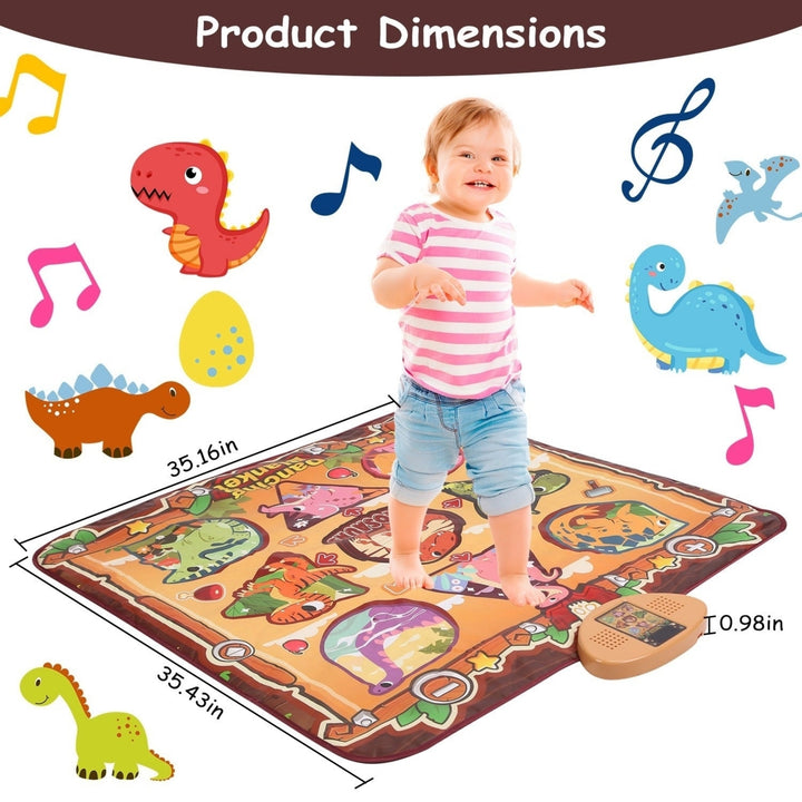 Dinosaur Dance Mat for Kids Aged 3-6 Electronic Music Dance Pad with 7 Gaming Modes Built-in Music Adjustable Volume Image 7