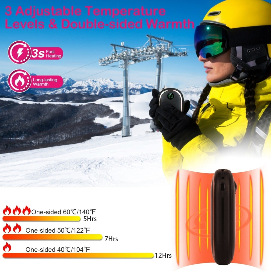 Rechargeable Hand Warmer Electric Hand Heater Portable Reusable Pocket Warmer Power Bank with Digital Display Sunset Image 12