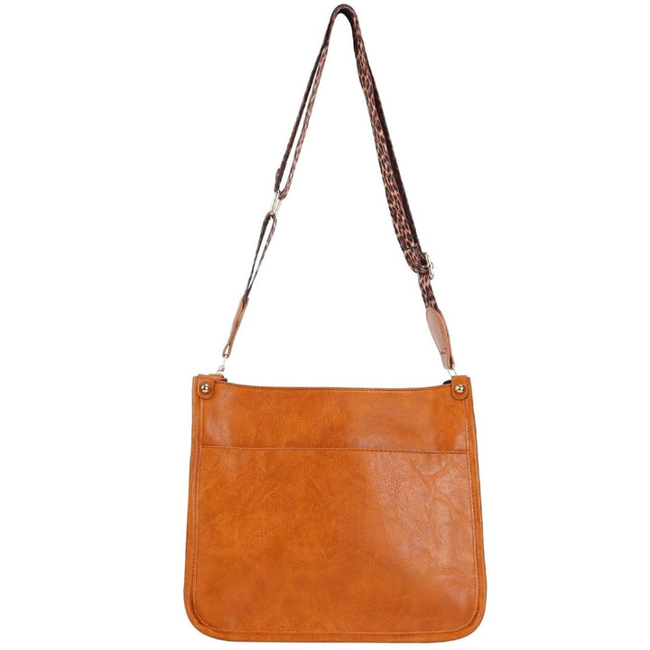 Women Fashion Leather Crossbody Bag Shoulder Bag Casual Handbag with Flexible Wearing Styles Adjustable Guitar Strap Image 1