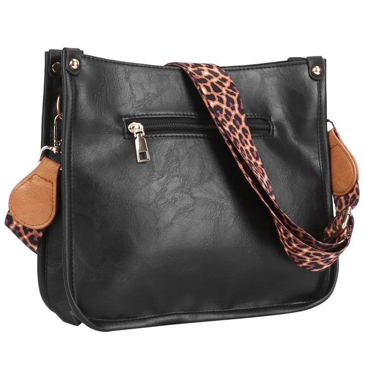 Women Fashion Leather Crossbody Bag Shoulder Bag Casual Handbag with Flexible Wearing Styles Adjustable Guitar Strap Image 6