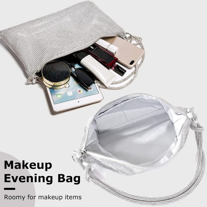 Women Glitter Evening Bags Shiny Rhinestone Lady Handbag Purses for Parties Wedding Cocktail Image 4