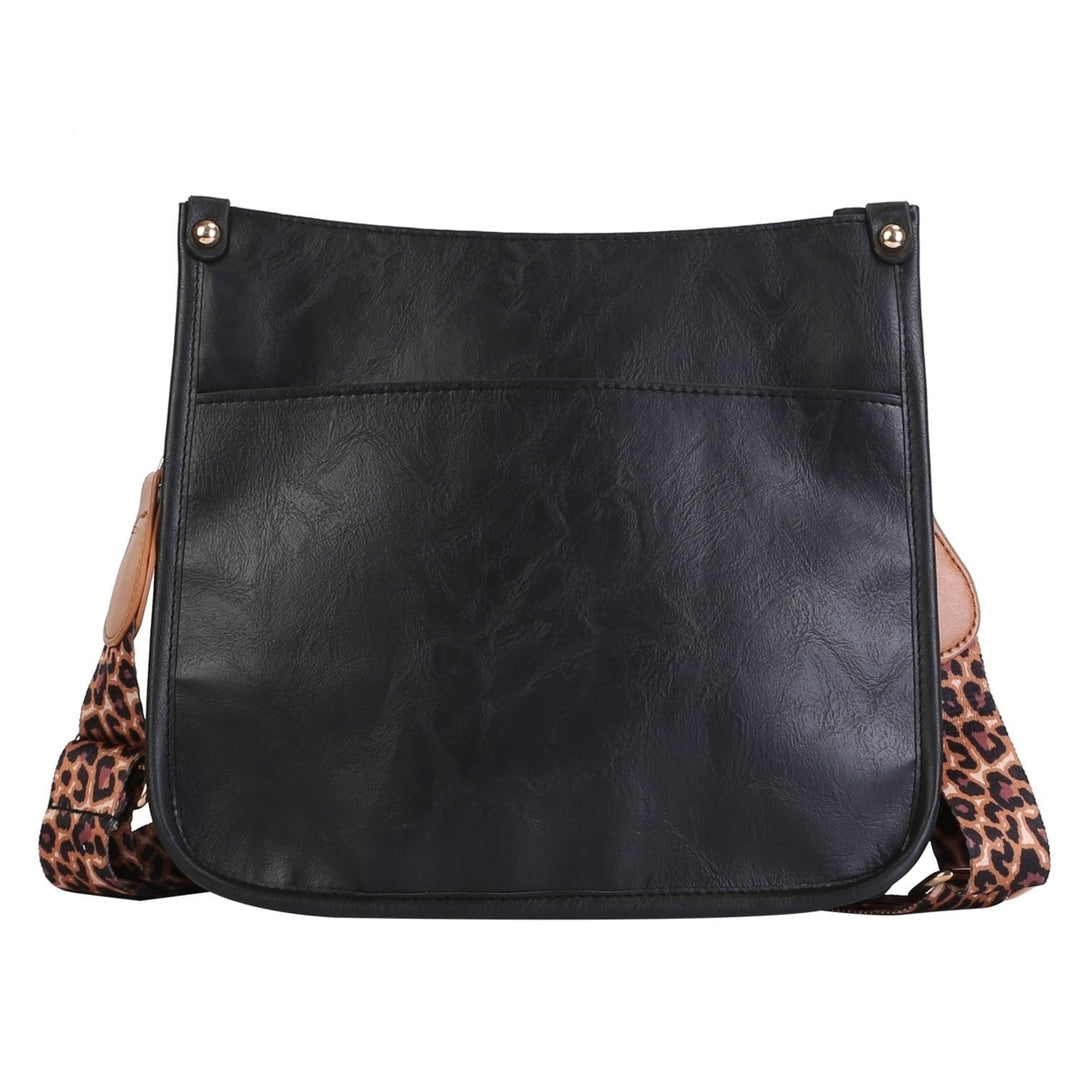Women Fashion Leather Crossbody Bag Shoulder Bag Casual Handbag with Flexible Wearing Styles Adjustable Guitar Strap Image 8