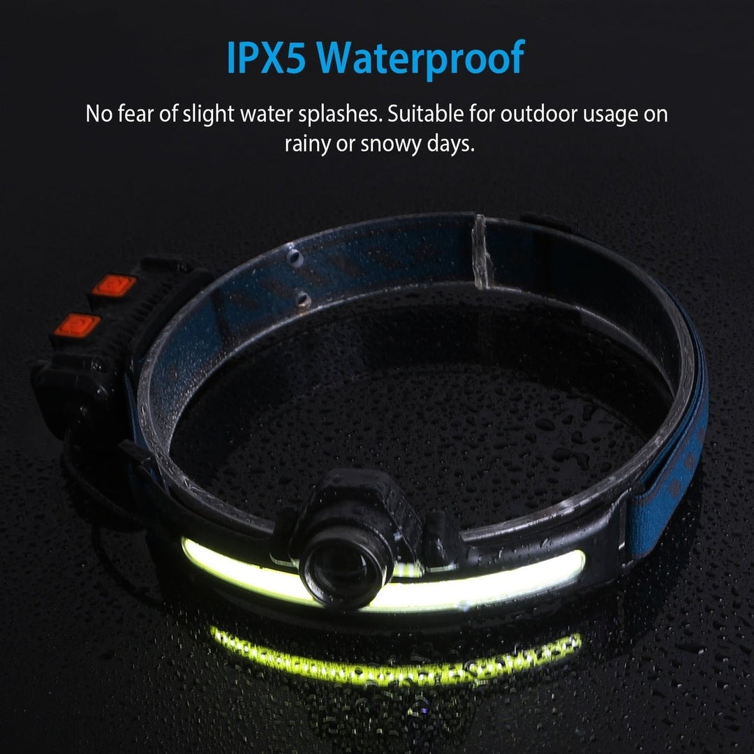 Rechargeable Motion Sensor Head Lamp 6 Light Modes COB XPG Head Light Torch Flashlight 270 Beam IPX5 for Fishing Image 4