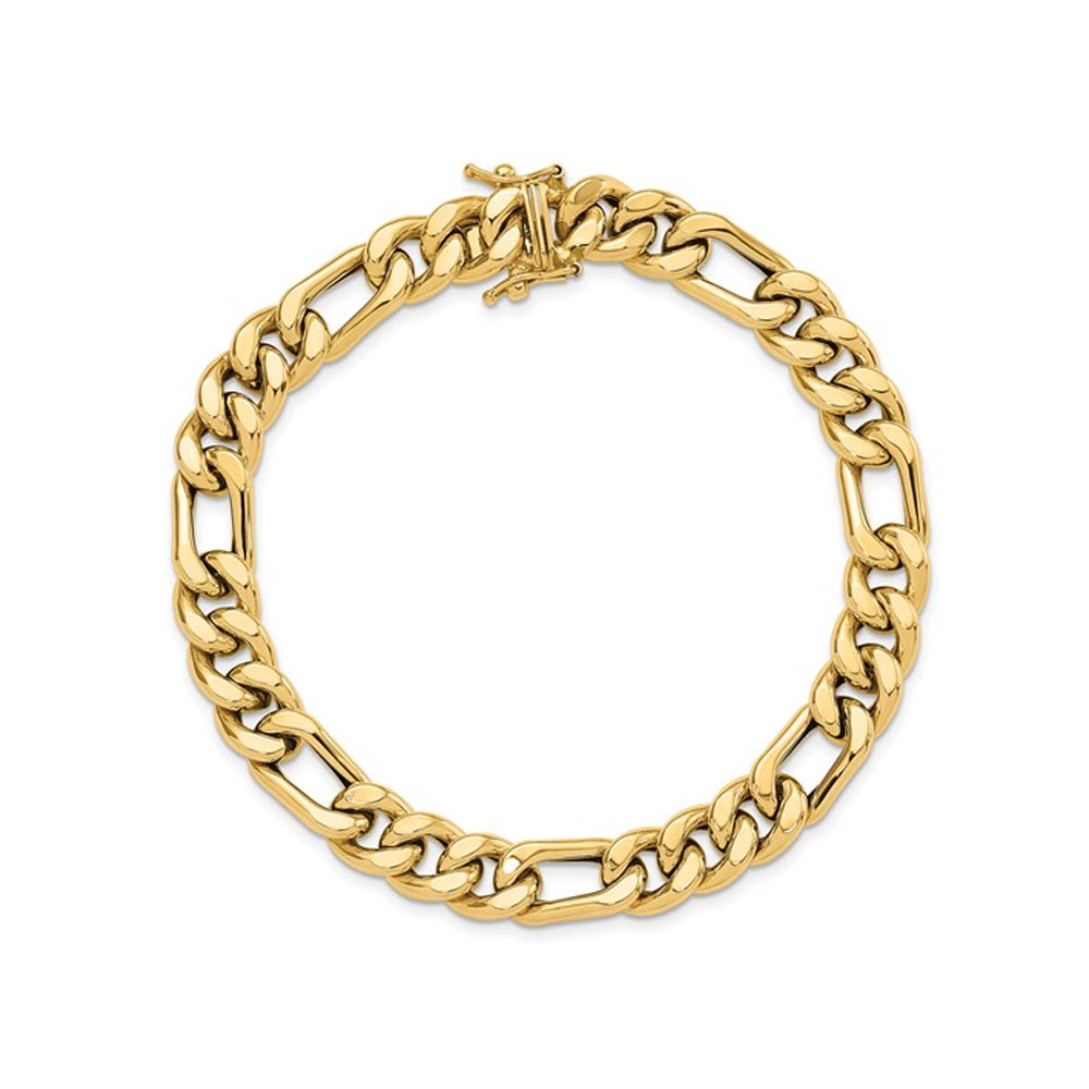 Mens 14K Yellow Gold Polished Figaro Link Bracelet (8 Inches) Image 4