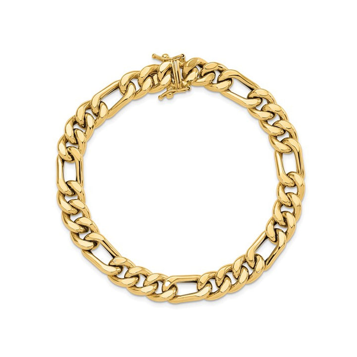 Mens 14K Yellow Gold Polished Figaro Link Bracelet (8 Inches) Image 4