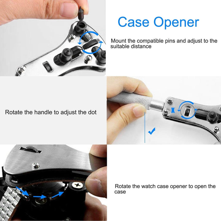 21 PCS Watch Repair Tool Kit Hand Link Remover Watch Band Holder Case Opener with Free Carrying Case Image 3