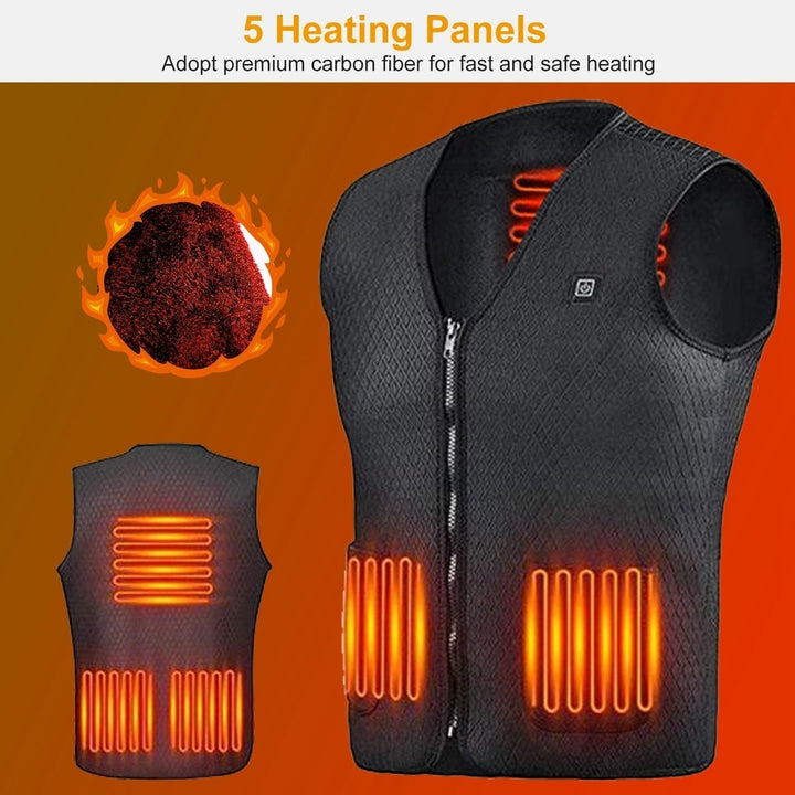 Heat Jacket Vest 3 Heating Gear Adjustable USB Heated Vest Warm Heat Coat Vest Image 7