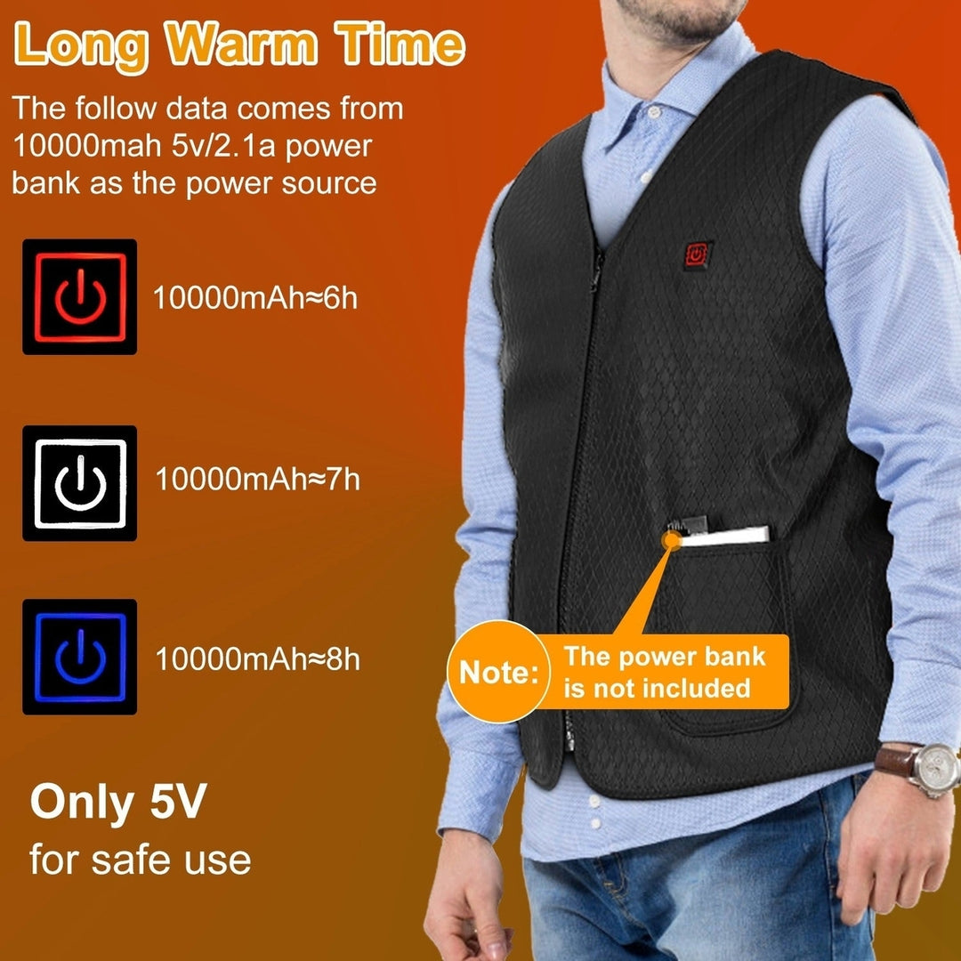 Heat Jacket Vest 3 Heating Gear Adjustable USB Heated Vest Warm Heat Coat Vest Image 9