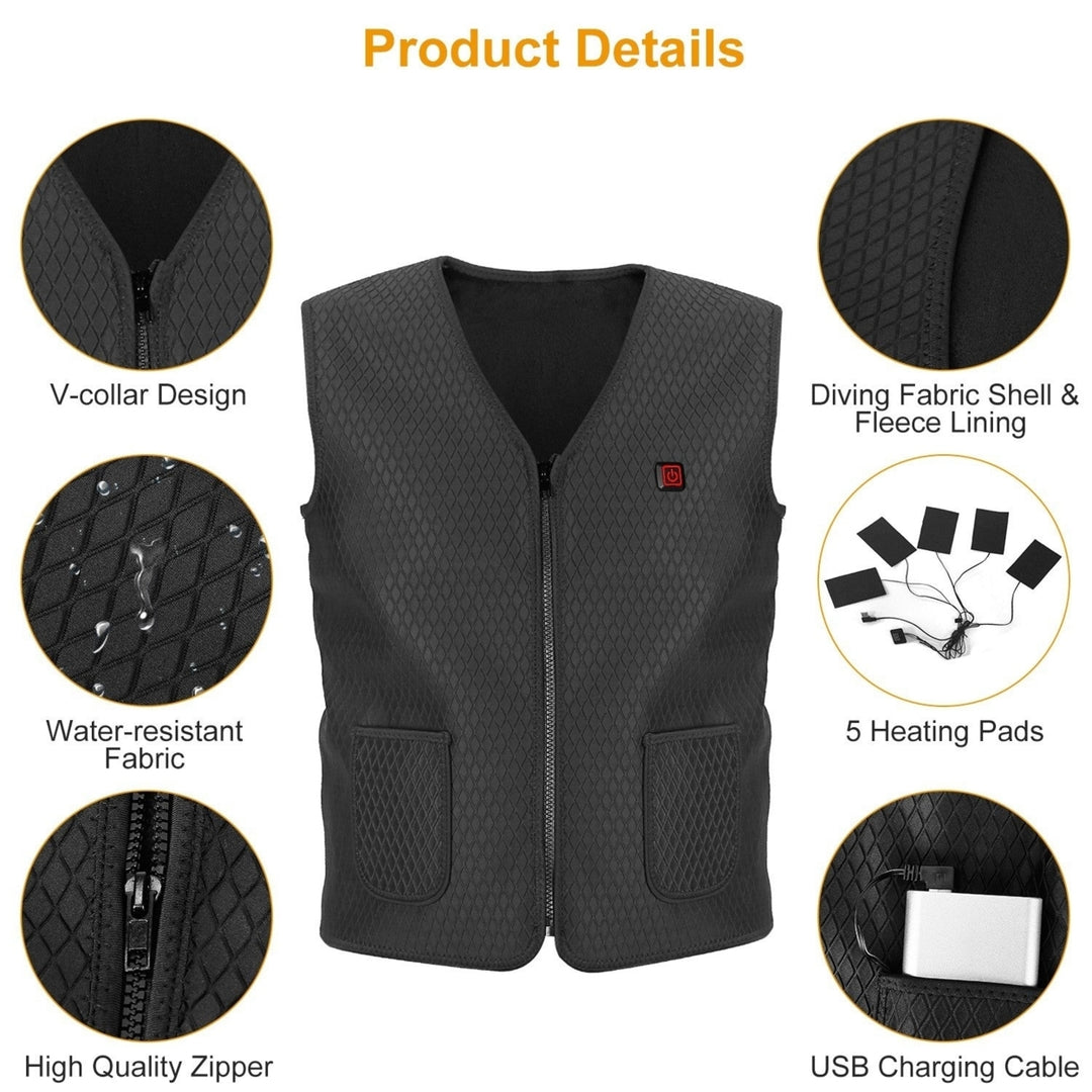 Heat Jacket Vest 3 Heating Gear Adjustable USB Heated Vest Warm Heat Coat Vest Image 11