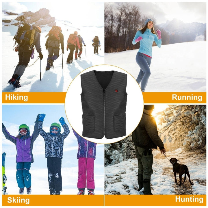 Heat Jacket Vest 3 Heating Gear Adjustable USB Heated Vest Warm Heat Coat Vest Image 12