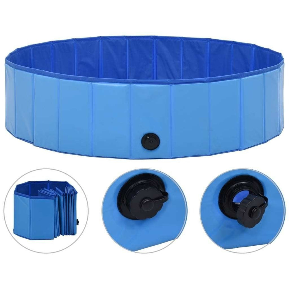 Foldable Dog Swimming Pool Blue 47.2"x11.8" PVC Image 2