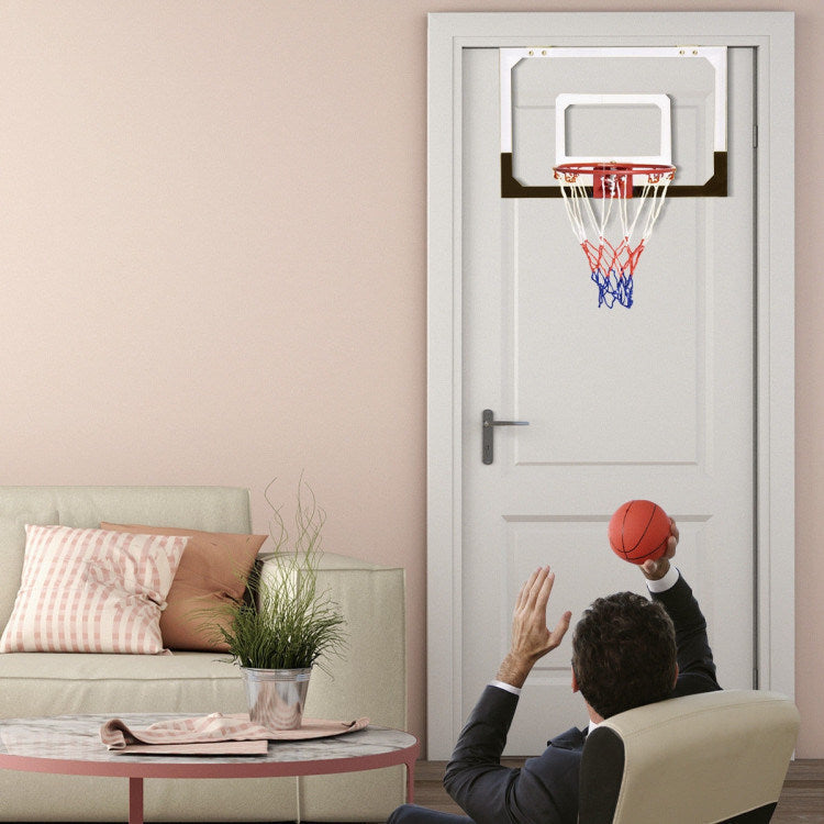 Over-The-Door Mini Basketball Hoop Includes Basketball and 2 Nets Image 4