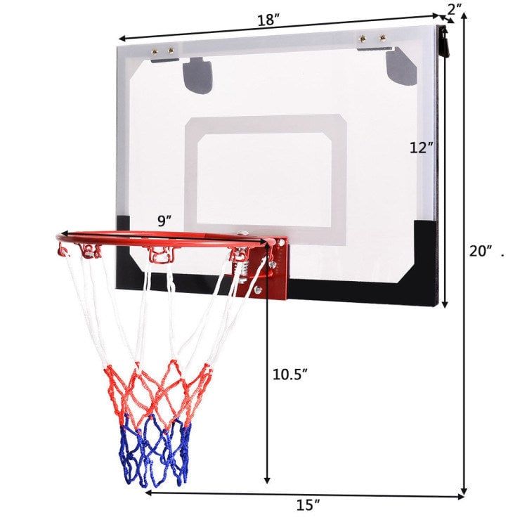 Over-The-Door Mini Basketball Hoop Includes Basketball and 2 Nets Image 7