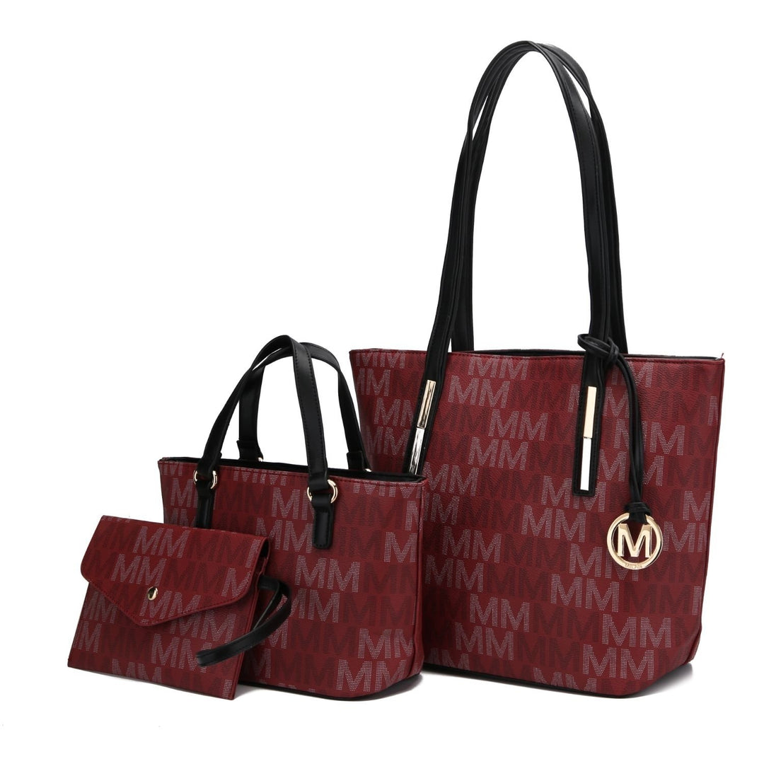 MKF Collection 3PC Aylet M Tote with Mini Handbag and Wristlet Pouch by Mia K. Image 4