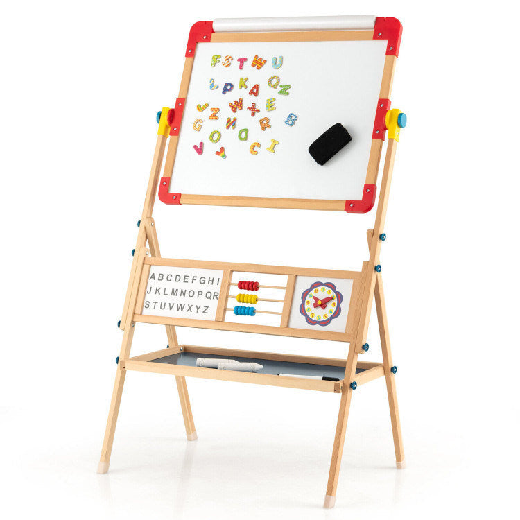 3-in-1 Wooden Art Easel for Kids with Drawing Paper Roll Image 1