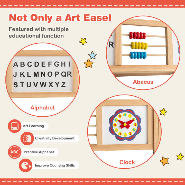 3-in-1 Wooden Art Easel for Kids with Drawing Paper Roll Image 4